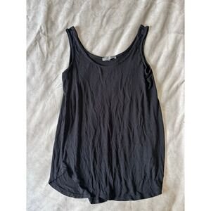 Emma's Closet Womens Black Scoop Neck Tank Top Curved Hem Size Medium